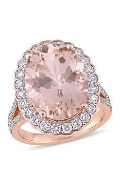 Discount ๐ Oval Morganite and 1 1/4 ct. t.w. Diamond Halo Ring in 14K Rose Gold by Belk & Co. ๐ 7 Discount ๐ Oval Morganite and 1 1/4 ct. t.w. Diamond Halo Ring in 14K Rose Gold by Belk & Co. ๐ -DealsBelk & Co. Store Belk 28561