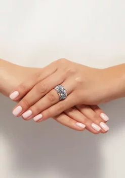 Best Sale 👏 Blue and White Topaz Ring in Sterling Silver by Belk & Co. 👍 -DealsBelk & Co. Store Belk 2857