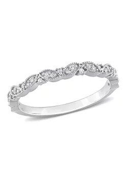 Coupon 😉 1/10 ct. t.w. Diamond Semi-Eternity Ring in 10K White Gold by Belk & Co. 💯