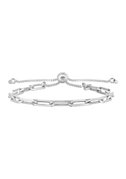 Wholesale 👏 Sterling Silver Paperclip Bolo Bracelet by Belk & Co. 🔔