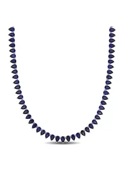 Best deal 😉 35 ct. t.g.w. Created Blue Sapphire Necklace in Sterling Silver by Belk & Co. ✨ -DealsBelk & Co. Store Belk 28613