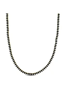 Promo 😍 Lab Created 44.5 ct. t.g.w. Created Black Spinel Tennis Necklace in Yellow Plated Sterling Silver by Belk & Co. 👍