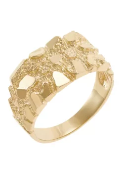 Brand new ✔️ Men's Nugget Ring in 10K Yellow Gold by Belk & Co. 🧨