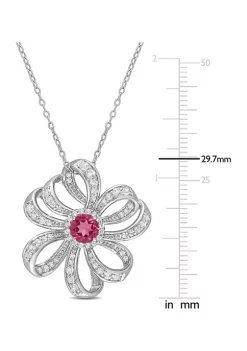 Coupon 🔔 2.78 ct. t.g.w. Pink Topaz and White Topaz Flower Pendant with Chain in Sterling Silver by Belk & Co. 🔥 -DealsBelk & Co. Store Belk 28621