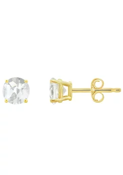 Cheapest ❤️ 14K Gold 5mm Round White Topaz Stud Earrings by Belk & Co. 😉 -DealsBelk & Co. Store Belk 28629