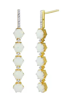 Brand new 🔔 Created Opal and White Topaz Graduated Earrings in Sterling Silver by Belk & Co. 🛒