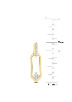 Cheap 🎁 1 ct. t.g.w. White Topaz Dangle Earrings in Yellow Plated Sterling Silver by Belk & Co. ❤️ -DealsBelk & Co. Store Belk 28635