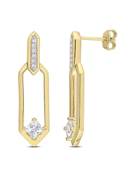Cheap 🎁 1 ct. t.g.w. White Topaz Dangle Earrings in Yellow Plated Sterling Silver by Belk & Co. ❤️ -DealsBelk & Co. Store Belk 28637