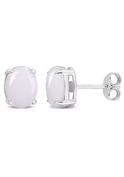 Cheap ๐ 2 CT TGW Oval Opal Earrings in Sterling Silver by Belk & Co. ๐