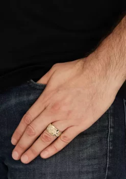 Brand new ✔️ Men's Nugget Ring in 10K Yellow Gold by Belk & Co. 🧨 -DealsBelk & Co. Store Belk 2864