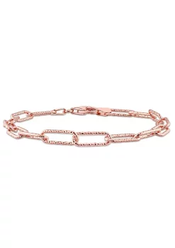 Deals 💯 5MM Fancy Paperclip Chain Bracelet in 18k Rose Gold Plated Sterling Silver, 7.5" by Belk & Co. ⭐