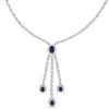 Discount 😍 1.2 ct. t.g.w. Sapphire and 2.89 ct. t.w. Diamond Necklace in 14K White Gold by Belk & Co. ✨
