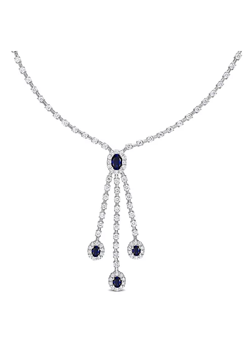 Discount ๐ 1.2 ct. t.g.w. Sapphire and 2.89 ct. t.w. Diamond Necklace in 14K White Gold by Belk & Co. โจ 1 Discount ๐ 1.2 ct. t.g.w. Sapphire and 2.89 ct. t.w. Diamond Necklace in 14K White Gold by Belk & Co. โจ