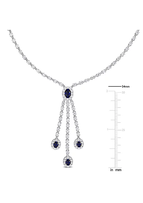 Discount ๐ 1.2 ct. t.g.w. Sapphire and 2.89 ct. t.w. Diamond Necklace in 14K White Gold by Belk & Co. โจ 3 Discount ๐ 1.2 ct. t.g.w. Sapphire and 2.89 ct. t.w. Diamond Necklace in 14K White Gold by Belk & Co. โจ - Image 3