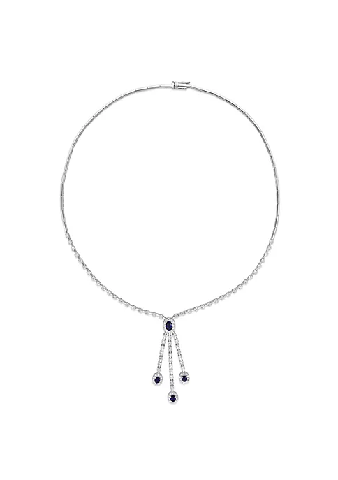 Discount ๐ 1.2 ct. t.g.w. Sapphire and 2.89 ct. t.w. Diamond Necklace in 14K White Gold by Belk & Co. โจ 5 Discount ๐ 1.2 ct. t.g.w. Sapphire and 2.89 ct. t.w. Diamond Necklace in 14K White Gold by Belk & Co. โจ - Image 5