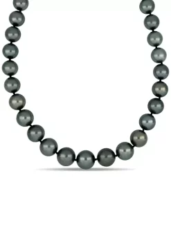 Buy 😉 11-13MM Tahitian Pearl Strand with 14k White Gold Diamond Ball Clasp by Belk & Co. 🌟