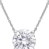 Discount 🔔 4 ct. t.w. Created Moissanite Solitaire Pendant with Chain in 10K White Gold by Belk & Co. ⭐