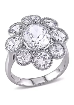 Cheapest 😉 8.6 ct. t.w. Created White Sapphire Floral Ring in 10K White Gold by Belk & Co. ❤️ -DealsBelk & Co. Store Belk 28700