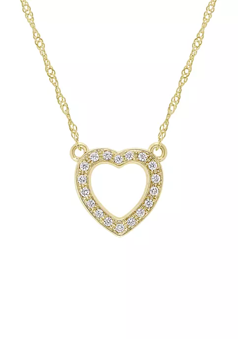 Top 10 ๐ 1/10 ct. t.w. Diamond Heart Necklace in 14K Yellow Gold by Belk & Co. ๐ 4 Top 10 ๐ 1/10 ct. t.w. Diamond Heart Necklace in 14K Yellow Gold by Belk & Co. ๐ - Image 4