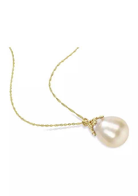 Best deal ๐ 9-10MM South Sea Cultured Pearl Drop Necklace in 14k Yellow Gold by Belk & Co. ๐ 2 Best deal ๐ 9-10MM South Sea Cultured Pearl Drop Necklace in 14k Yellow Gold by Belk & Co. ๐ - Image 2
