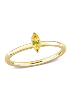 Best reviews of โ๏ธ 1/3 CT TGW Marquise Yellow Sapphire Solitaire Stackable Ring in 10k Yellow Gold by Belk & Co. โ๏ธ