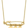 Best reviews of 👍 14K Yellow Gold Safety Pin with Dangle Hearts Necklace by Belk & Co. 👍
