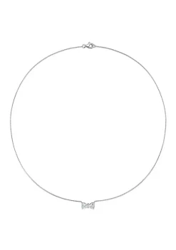 Best reviews of ❤️ 3/4 ct. t.g.w. Aquamarine and Diamond Accent Bow Necklace in 10K White Gold by Belk & Co. 😀 -DealsBelk & Co. Store Belk 28736