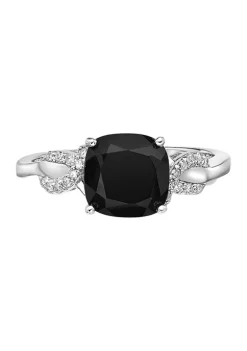 New 👍 2 ct. t.w. Black Onyx and Diamond Accent Ring in Sterling Silver by Belk & Co. 😍 -DealsBelk & Co. Store Belk 28745