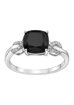 New 👍 2 ct. t.w. Black Onyx and Diamond Accent Ring in Sterling Silver by Belk & Co. 😍 -DealsBelk & Co. Store Belk 28746