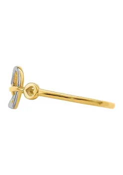 Best Pirce 💯 Rhodium-Plated Heart and Key Ring in 14K Yellow Gold by Belk & Co. ⌛ -DealsBelk & Co. Store Belk 28760