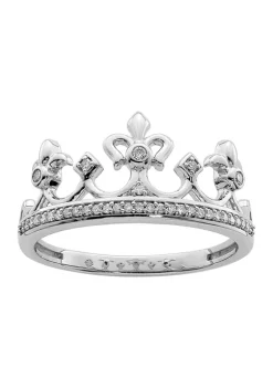 Best reviews of 🥰 1/8 ct. t.w. Diamond Crown Ring in Rhodium-plated Sterling Silver by Belk & Co. 🔔 -DealsBelk & Co. Store Belk 28765