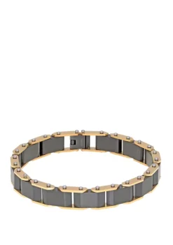 Hot Sale 🥰 Stainless Steel Lock Extender Bracelet with Gold and Black Ion Plating by Belk & Co. 🔥 -DealsBelk & Co. Store Belk 28777