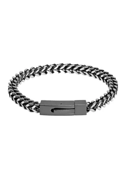 New 🌟 Stainless Steel 6 Millimeter Foxtail Chain Bracelet with Black Ion Plating and Push Lock, 9 Inch by Belk & Co. 🤩