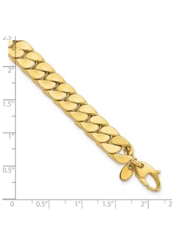 Discount 👍 14K Yellow Gold 8.5mm Polished Flat Beveled Curb Men's Bracelet by Belk & Co. 🌟 -DealsBelk & Co. Store Belk 28791