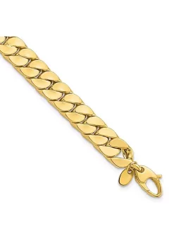 Discount 👍 14K Yellow Gold 8.5mm Polished Flat Beveled Curb Men's Bracelet by Belk & Co. 🌟 -DealsBelk & Co. Store Belk 28792