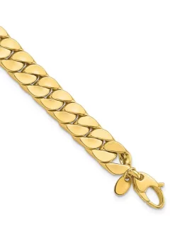 Discount 👍 14K Yellow Gold 8.5mm Polished Flat Beveled Curb Men's Bracelet by Belk & Co. 🌟 -DealsBelk & Co. Store Belk 28793
