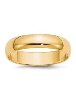 Brand new ๐งจ Women's 14K Yellow Gold 5 Millimeter Lightweight Half Round Band by Belk & Co. ๐