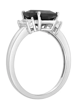 Promo 💯 1 3/4 ct. t.w. Black Onyx and 1/3 ct. t.w. White Topaz Ring in Sterling Silver by Belk & Co. 🎁 -DealsBelk & Co. Store Belk 28808