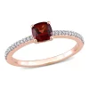 Best Pirce 🎉 Cushion Garnet and 1/10 CT TW Diamond Promise Ring in 10k Rose Gold by Belk & Co. 🔥