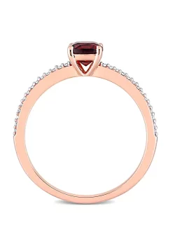 Best Pirce 🎉 Cushion Garnet and 1/10 CT TW Diamond Promise Ring in 10k Rose Gold by Belk & Co. 🔥 -DealsBelk & Co. Store Belk 28812