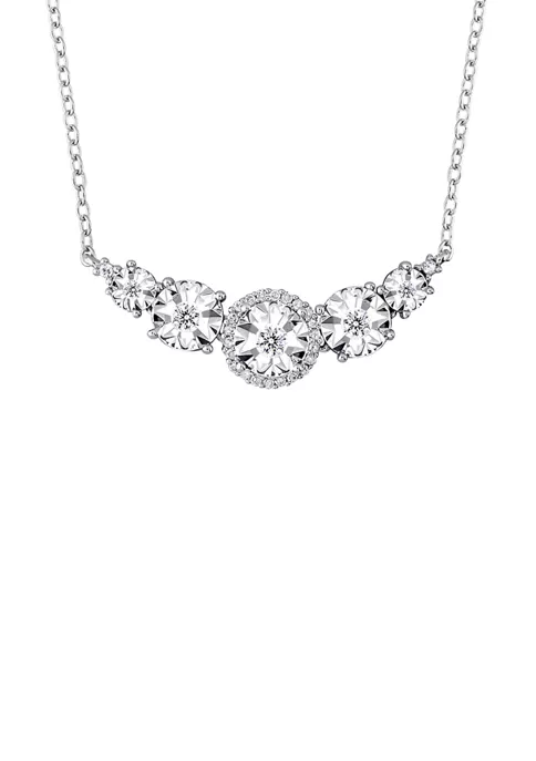Hot Sale โจ 1/6 ct. t.w. Diamond 5 Stone Flower Necklace in Sterling Silver by Belk & Co. ๐งจ 4 Hot Sale โจ 1/6 ct. t.w. Diamond 5 Stone Flower Necklace in Sterling Silver by Belk & Co. ๐งจ - Image 4