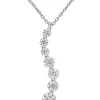 Best deal ✨ 1.5 ct. t.w. Created Moissanite Graduated Pendant with Chain in Sterling Silver by Belk & Co. 🤩