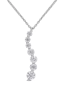 Best deal ✨ 1.5 ct. t.w. Created Moissanite Graduated Pendant with Chain in Sterling Silver by Belk & Co. 🤩 -DealsBelk & Co. Store Belk 28828