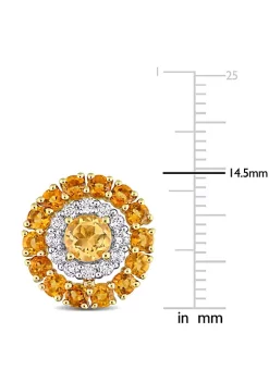 Buy ✔️ 3.52 ct. t.g.w. Citrine, Madeira Citrine and White Topaz Stud Earrings in 18K Yellow Gold Plated Sterling Silver by Belk & Co. 🎉 -DealsBelk & Co. Store Belk 28839
