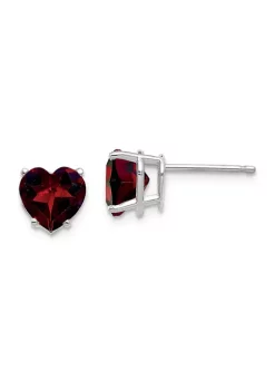 Discount 💯 2.8 ct. t.w. Garnet 7mm Heart Earrings in 14K White Gold by Belk & Co. ✨