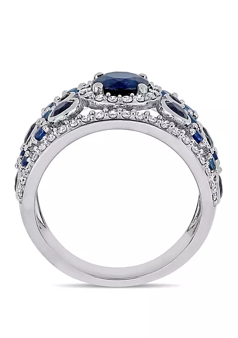 Budget ๐คฉ 2.6 ct. t.w. Blue Sapphire and 1/2 ct. t.w. Diamond Halo Cluster Ring in 14k White Gold by Belk & Co. ๐ 3 Budget ๐คฉ 2.6 ct. t.w. Blue Sapphire and 1/2 ct. t.w. Diamond Halo Cluster Ring in 14k White Gold by Belk & Co. ๐ - Image 3