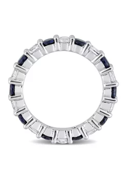 Top 10 ❤️ Lab Created 3.5 ct. t.w. Created Blue and White Sapphire Full Eternity Band in Sterling Silver by Belk & Co. 🌟 -DealsBelk & Co. Store Belk 2892