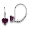 Wholesale 😉 1.2 ct. t.w. Rhodolite Garnet 5mm Heart Leverback Earrings in 14K White Gold by Belk & Co. 👍