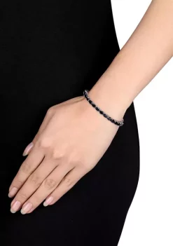 Budget 🧨 9.30 ct. t.g.w. Oval-Cut Black Sapphire Bangle in Sterling Silver by Belk & Co. 🤩 -DealsBelk & Co. Store Belk 28949