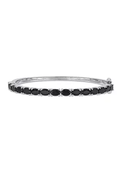 Budget 🧨 9.30 ct. t.g.w. Oval-Cut Black Sapphire Bangle in Sterling Silver by Belk & Co. 🤩 -DealsBelk & Co. Store Belk 28951